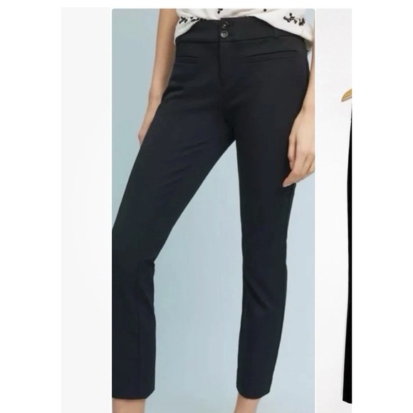 By Anthropologie Pants - Anthropologie The Essential Slim Black Pants Size 2 Ankle Stretch Preppy Career